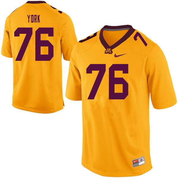 Men #76 Jack York Minnesota Golden Gophers College Football Jerseys Sale-Yellow